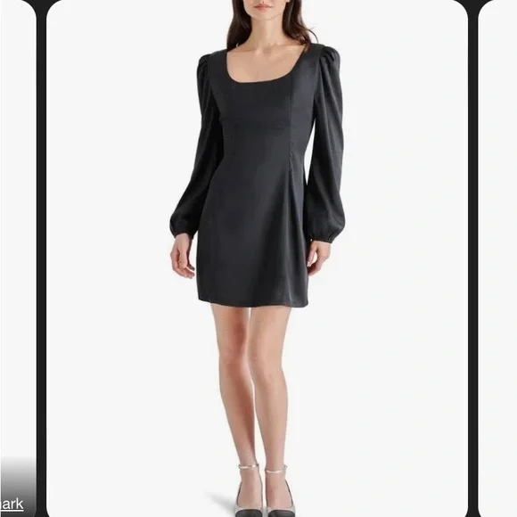 Steve Madden Satin Black Mini Dress - Picture 1 of 3